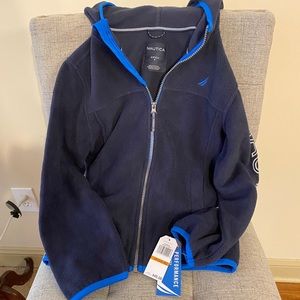 Nautica Boys 8 fleece Nautex jacket, full zip includes neck of hood.